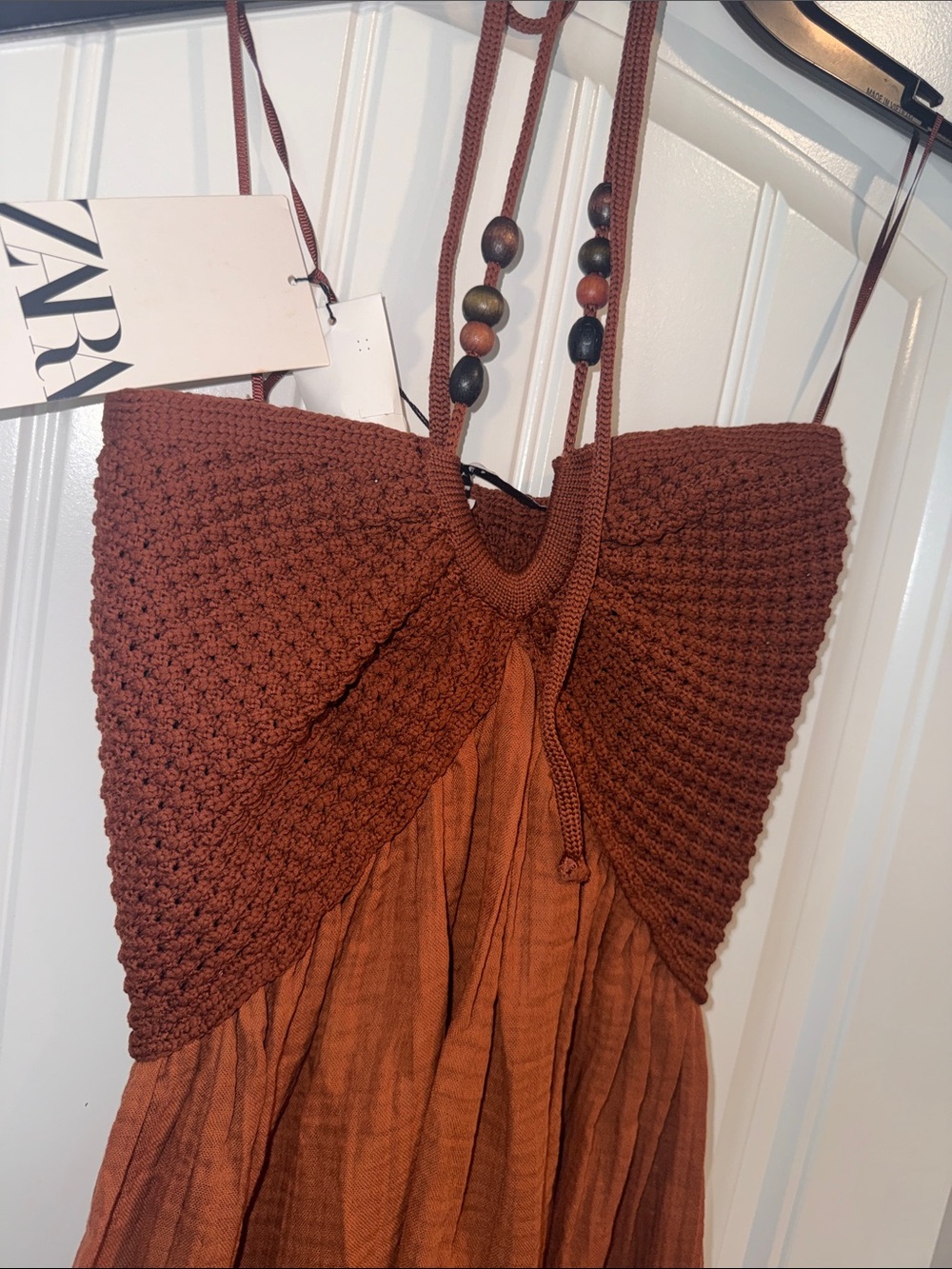 Zara Textured Halter Maxi Dress New With Tags (NWT) Sz Small - Picture 7 of 14